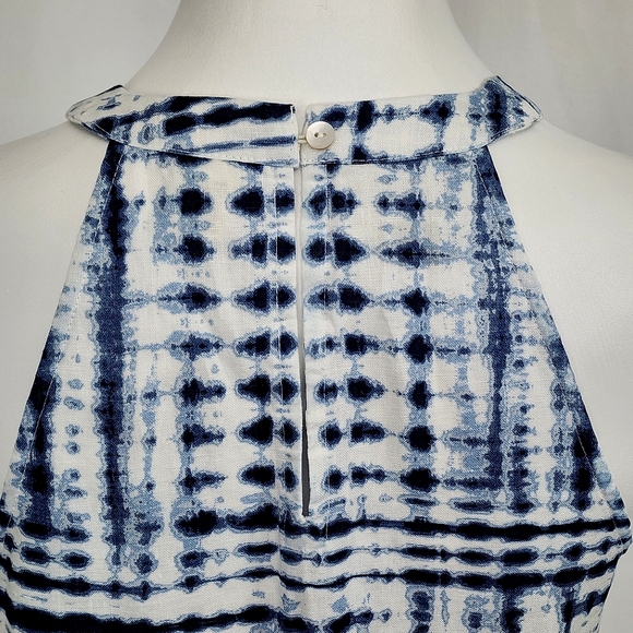 Cynthia Rowley 100% Linen Dress NWOT Size Small Blue and White - Picture 9 of 11